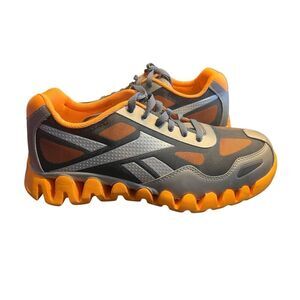 Reebok woman’s 10.5 orange silver zig pulse work athletic shoe composite toe